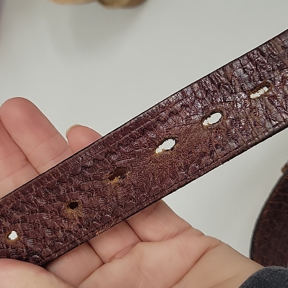 Vintage Railroad Steam Engine Train figural scenic pewter belt with metal buckle - Picture 9 of 10